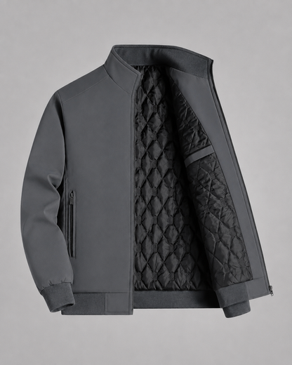Men's Quilted Jacket - Lined Stand Collar