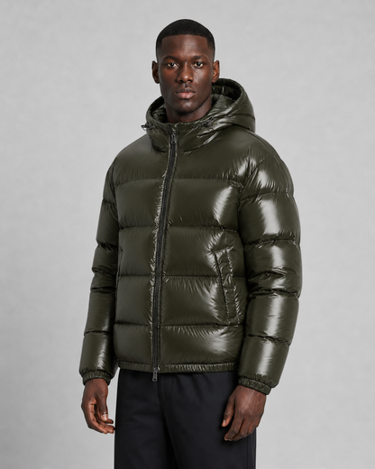 Men's Quilted Puffer Jacket - Hooded