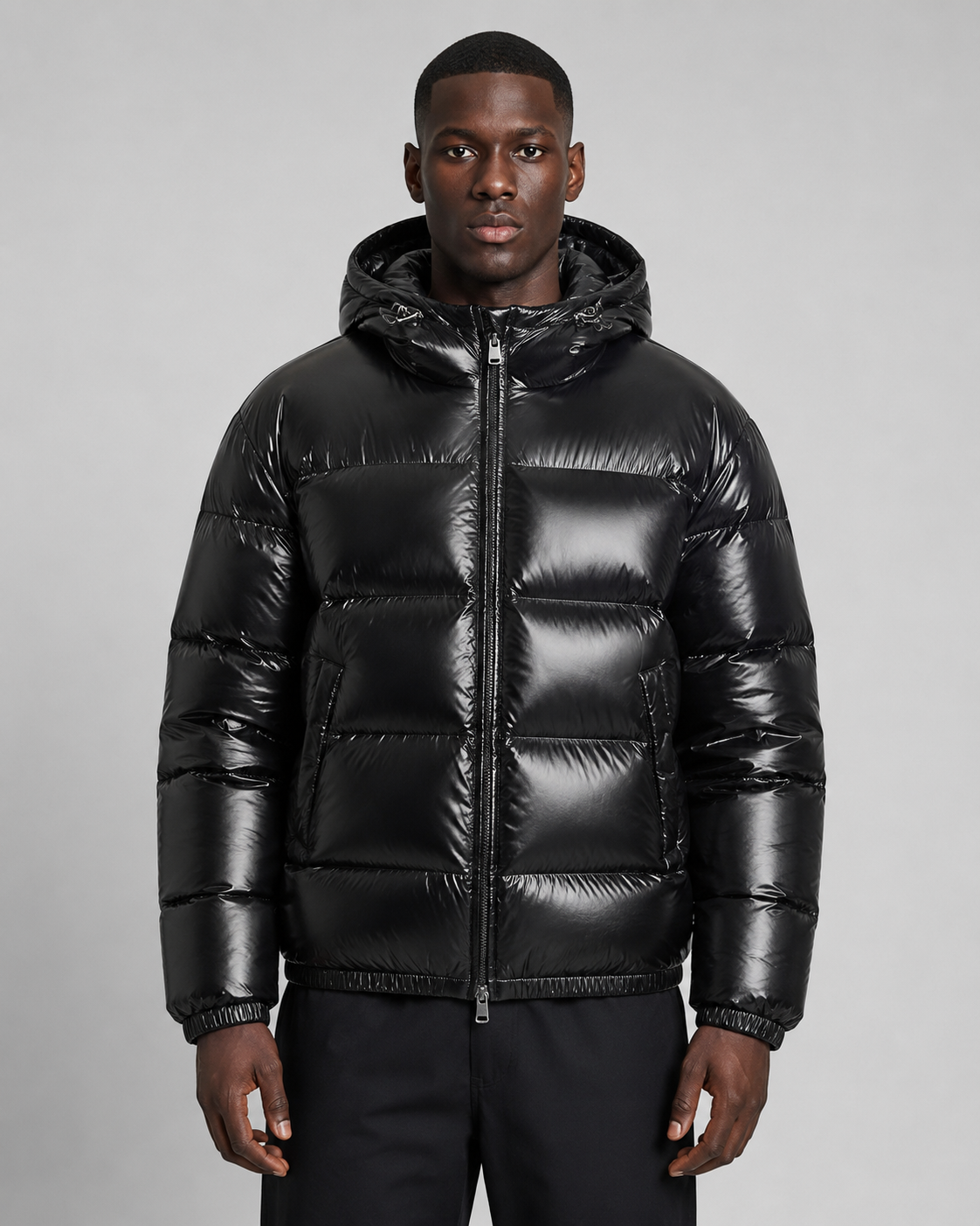 Men's Quilted Puffer Jacket - Hooded
