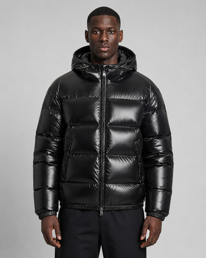 Men's Quilted Puffer Jacket - Hooded