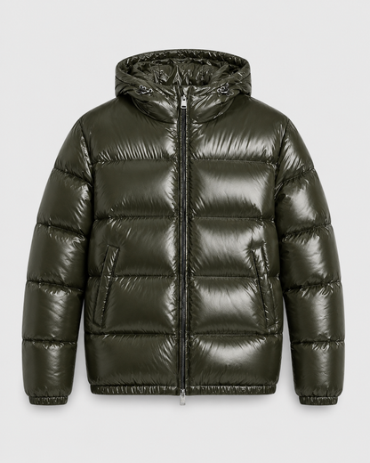 Men's Quilted Puffer Jacket - Hooded