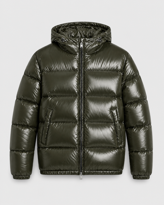 Men's Quilted Puffer Jacket - Hooded