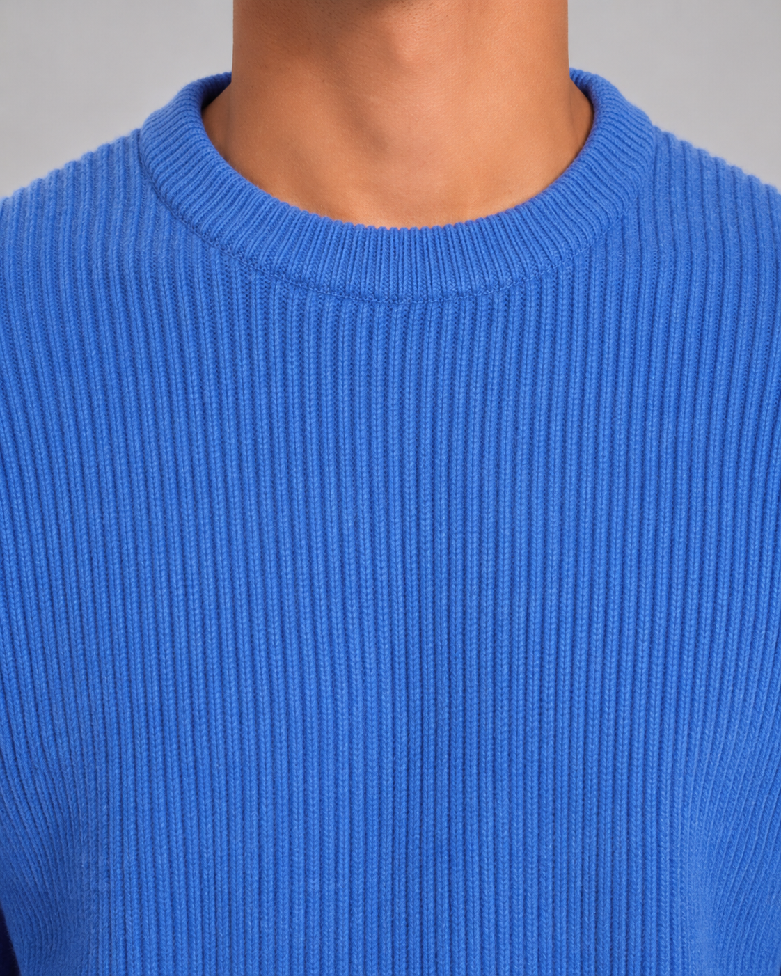 Men's Ribbed Knit Sweater - Crew Neck Pullover