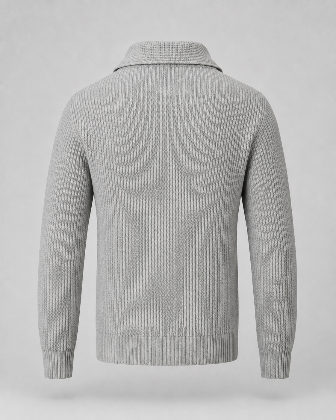Men's Quarter Zip Sweater - Ribbed Collared Knit Pullover