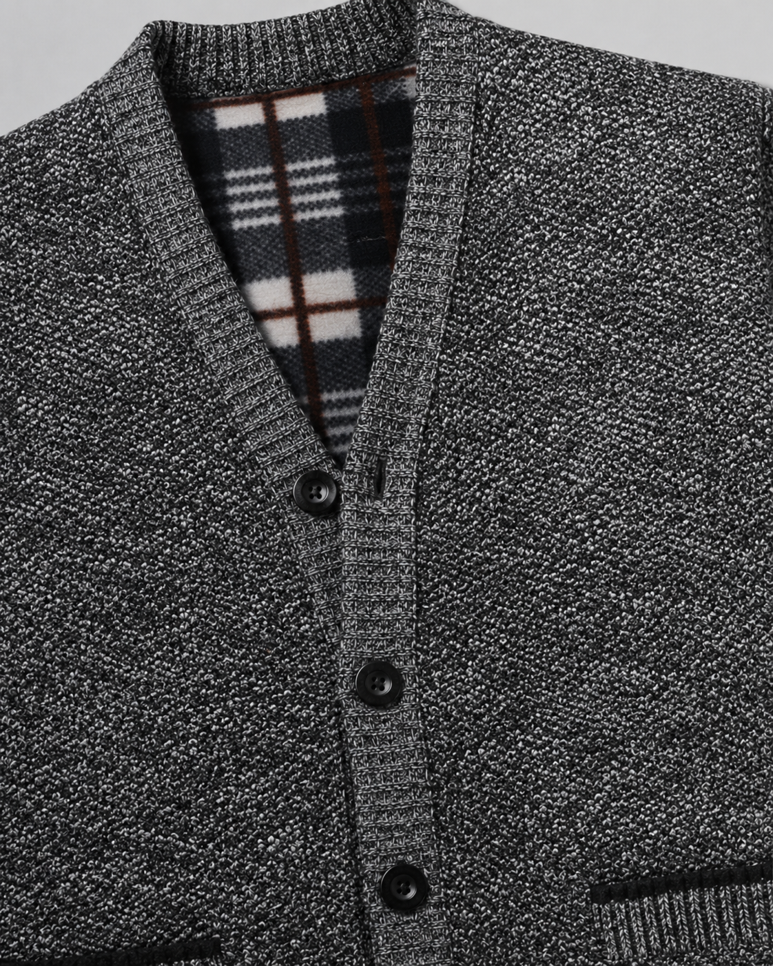 Men's Ribbed Cardigan Sweater - V Neck Button Front