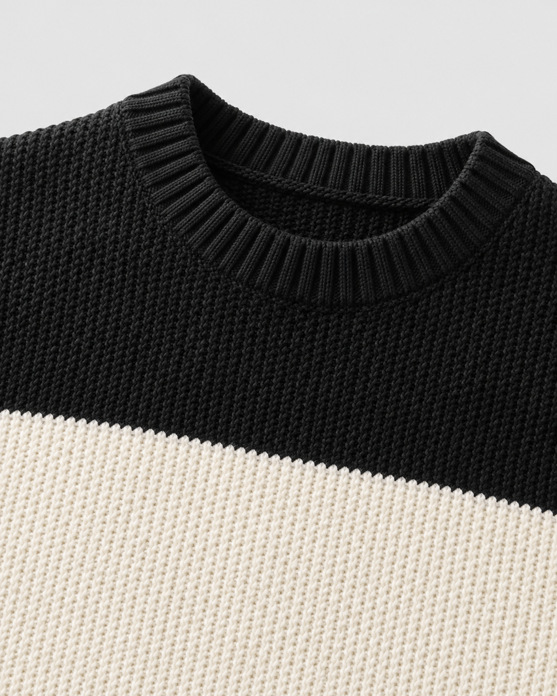 Men's Rugby Stripe Sweater - Crew Neck Relaxed Fit