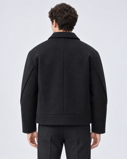 Men's Wool Jacket - Short Full Zip Boxy Fit