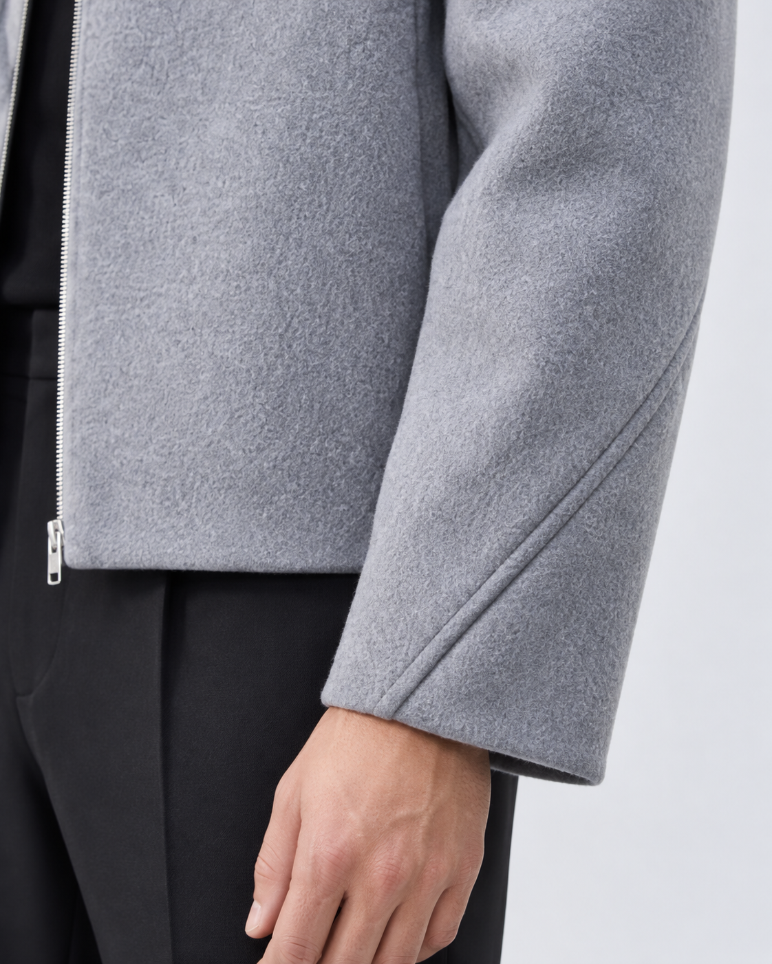 Men's Wool Jacket - Short Full Zip Boxy Fit