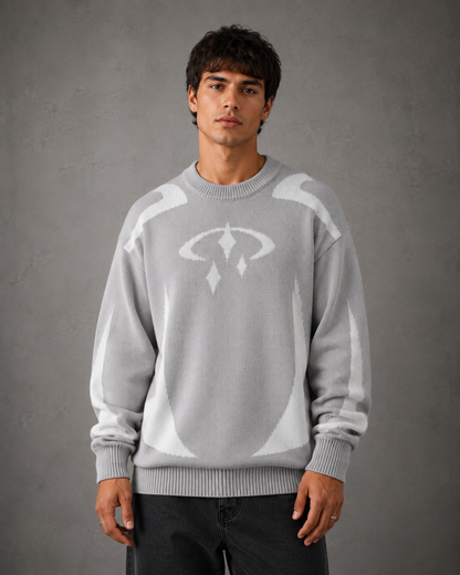 Men's Graphic Knit Sweater - Crew Neck Streetwear Pullover