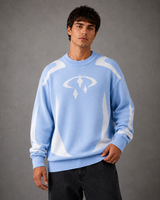 Men's Graphic Knit Sweater - Crew Neck Streetwear Pullover