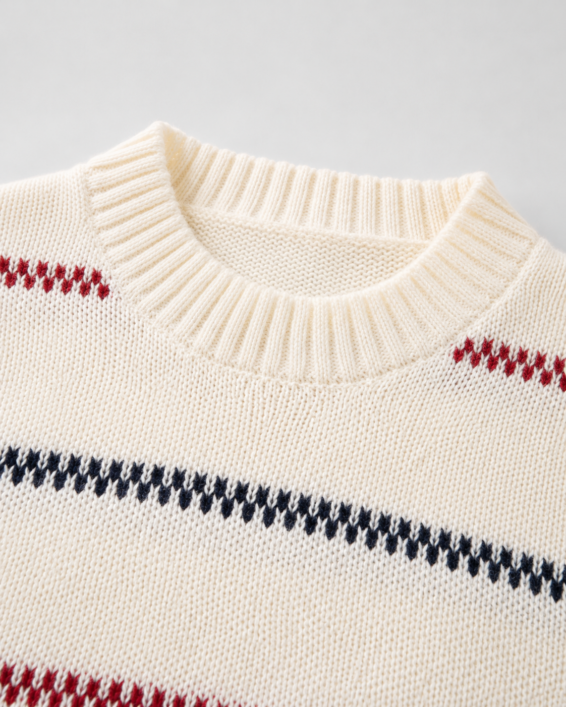 Men's Striped Knit Sweater - Crew Neck Relaxed Fit