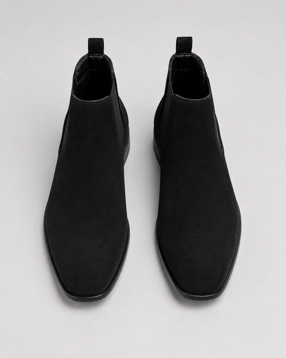 Men's Suede Chelsea Boots - Slip On Ankle Boots Classic Style
