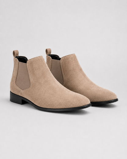 Men's Suede Chelsea Boots - Slip On Ankle Boots Classic Style