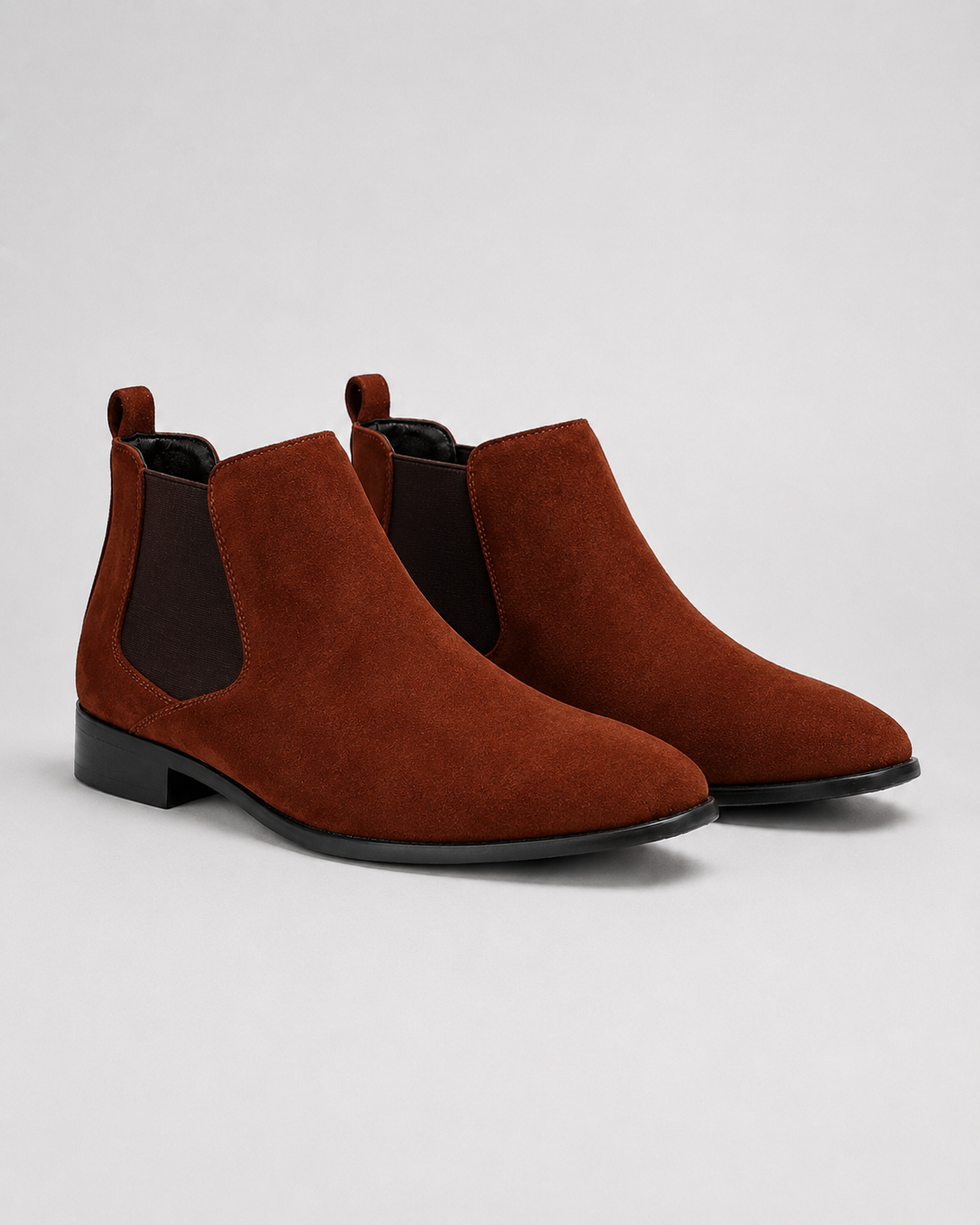 Men's Suede Chelsea Boots - Slip On Ankle Boots Classic Style