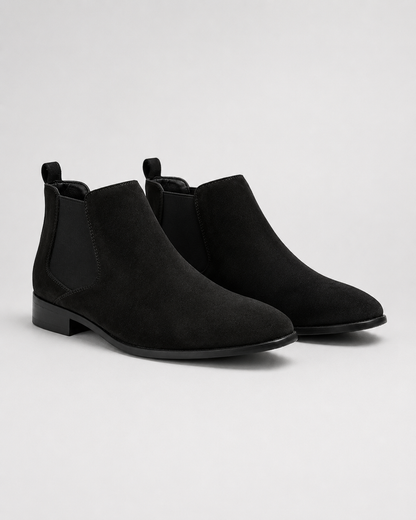 Men's Suede Chelsea Boots - Slip On Ankle Boots Classic Style