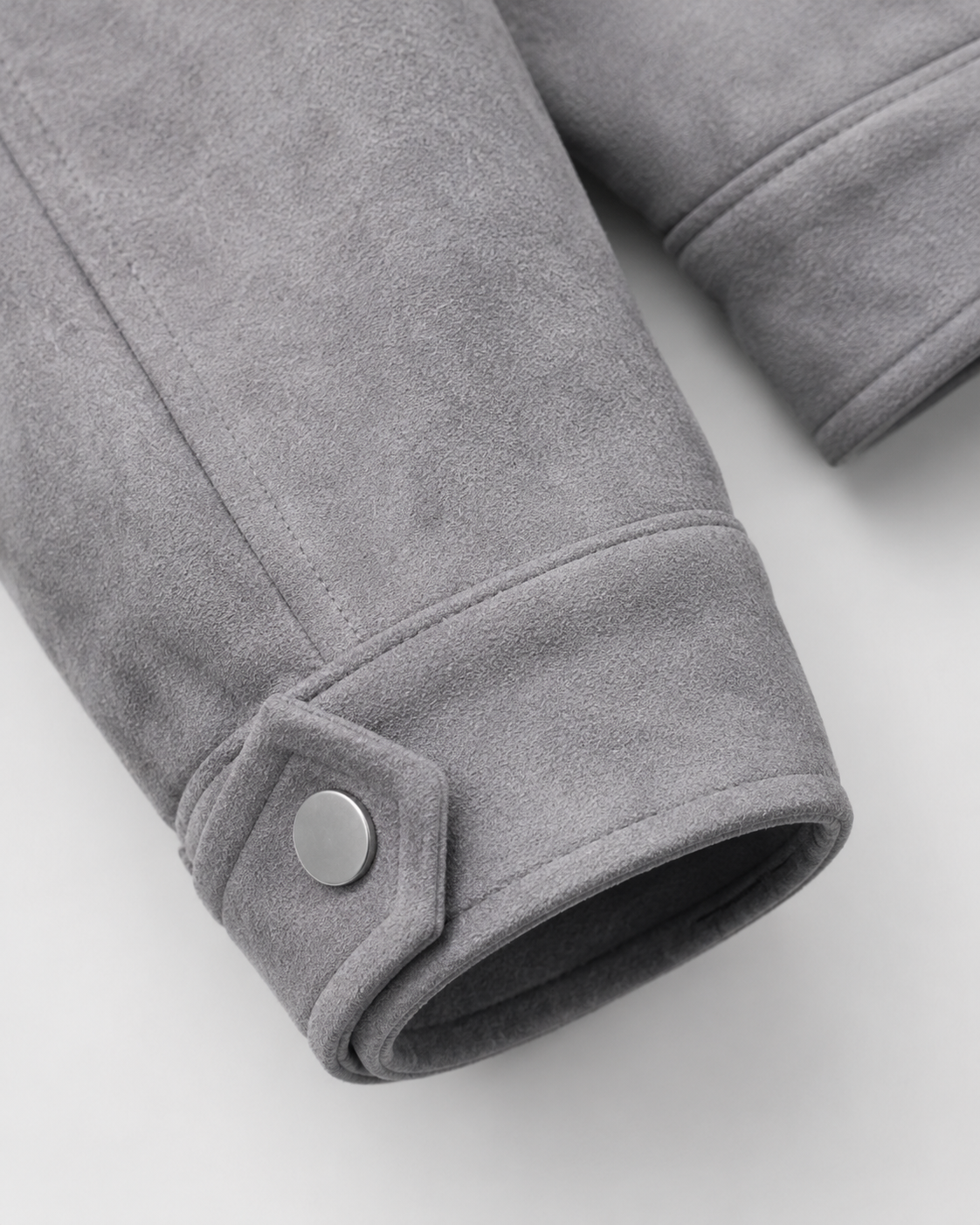Men's Suede Jacket - Utility Zip Up Relaxed Fit