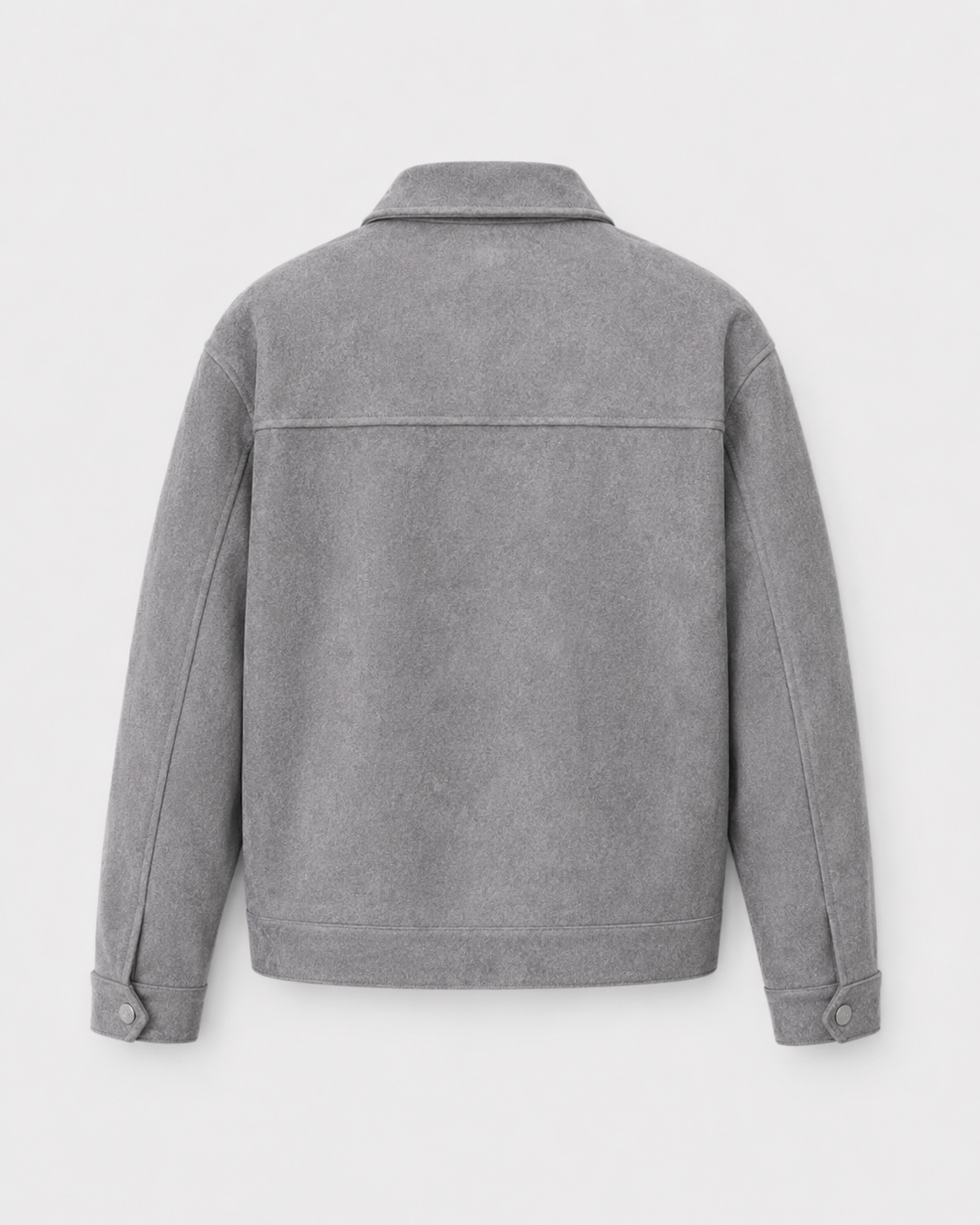 Men's Suede Jacket - Utility Zip Up Relaxed Fit