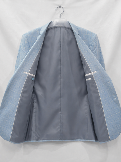 Men's Check Blazer - Windowpane Tailored Fit