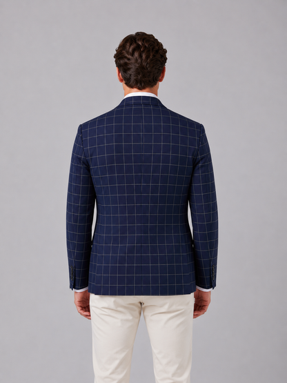 Men's Check Blazer - Windowpane Tailored Fit