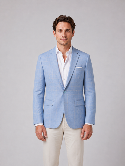 Men's Check Blazer - Windowpane Tailored Fit