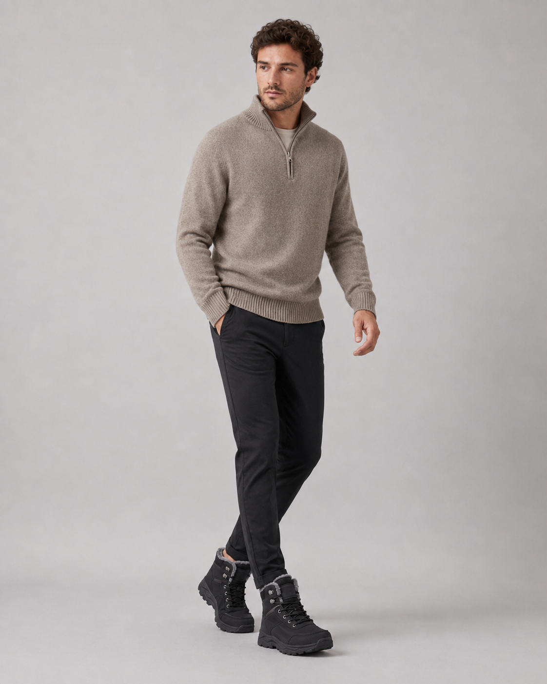 Men's Winter Boots - Plush Lined Ankle Boots Warm Casual Shoes