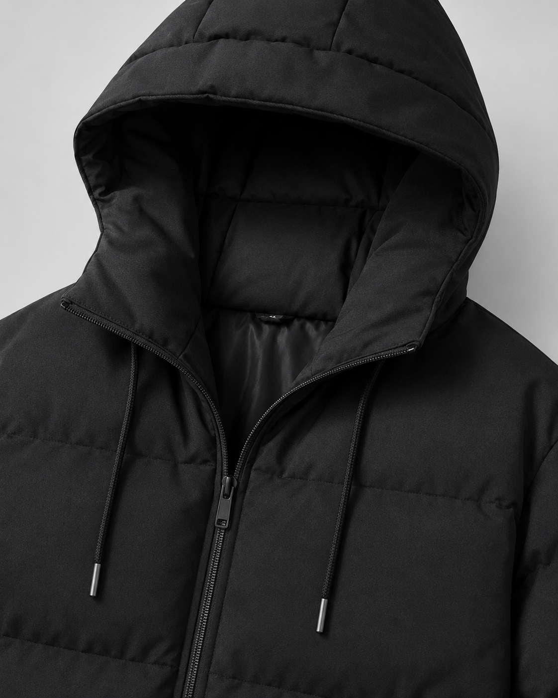 Men's Puffer Jacket - Hooded Zip Pockets