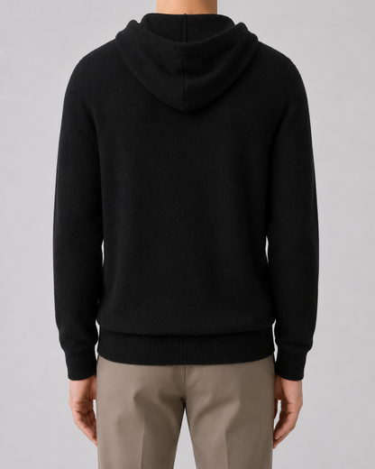 Men's Wool Hoodie - Knit Pullover Sweater