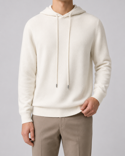 Men's Wool Hoodie - Knit Pullover Sweater