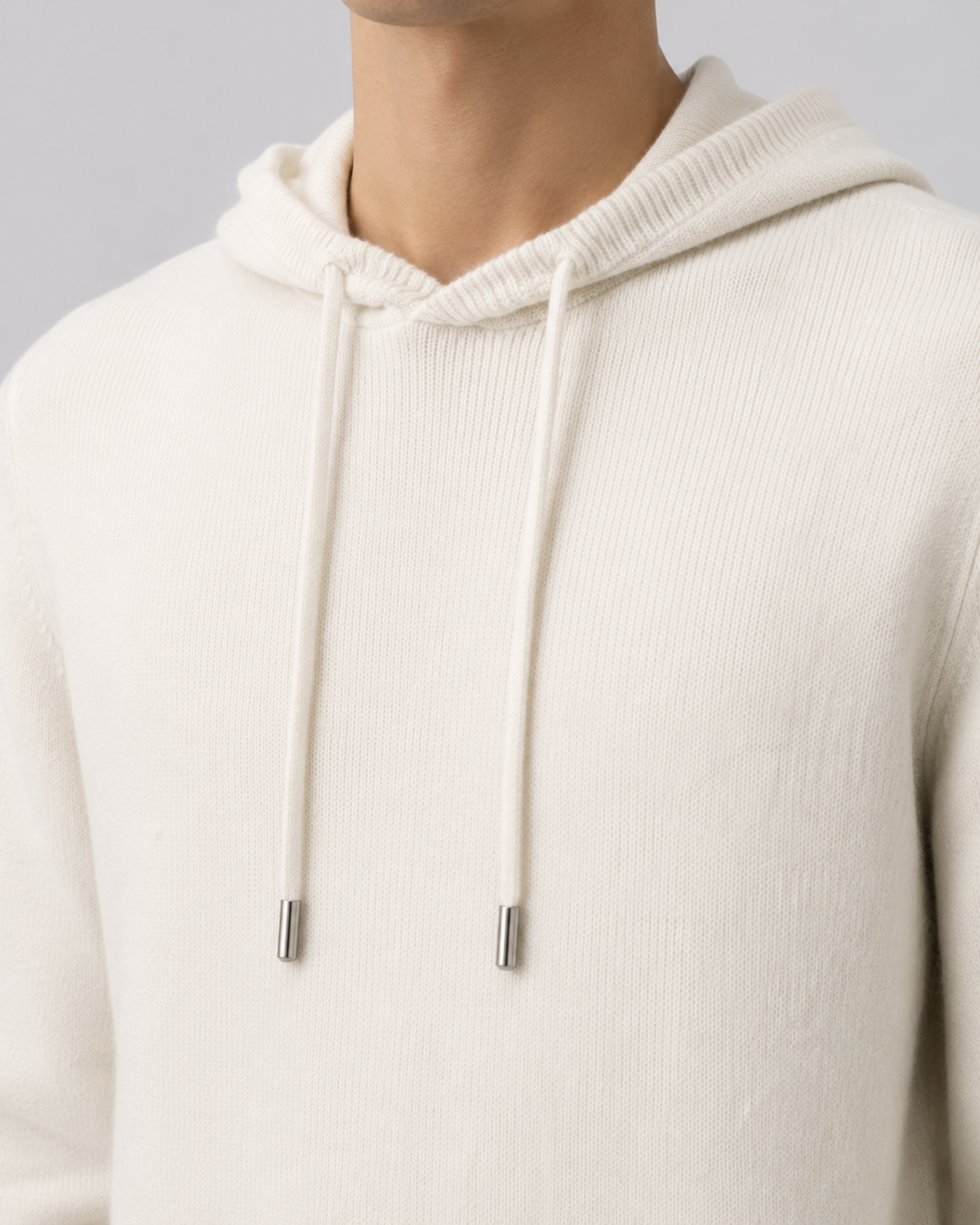 Men's Wool Hoodie - Knit Pullover Sweater