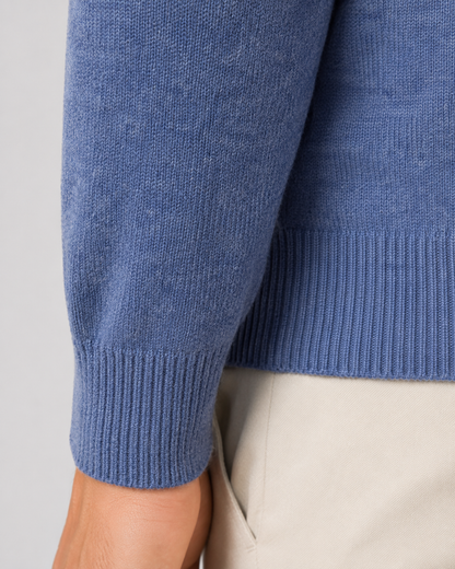Men's Wool Polo Sweater - Long Sleeve Knit Pullover