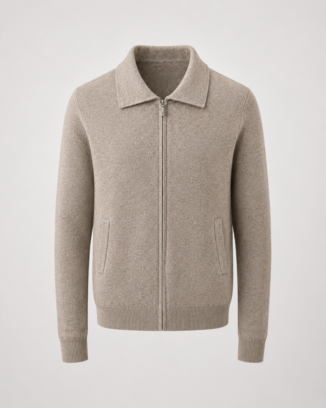 Men's Wool Sweater - Full Zip Knit Pullover