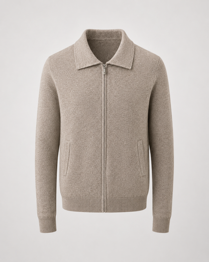 Men's Wool Sweater - Full Zip Knit Pullover