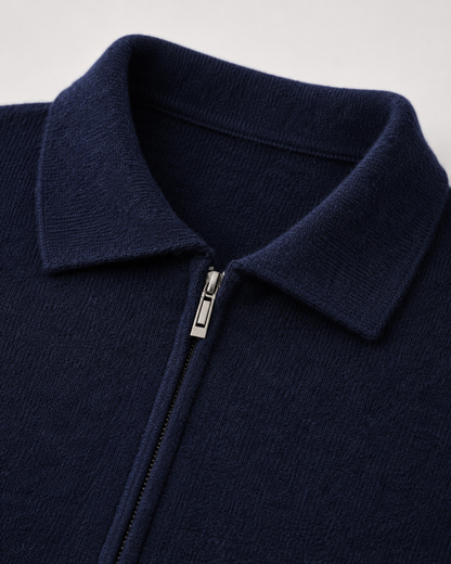 Men's Wool Sweater - Full Zip Knit Pullover