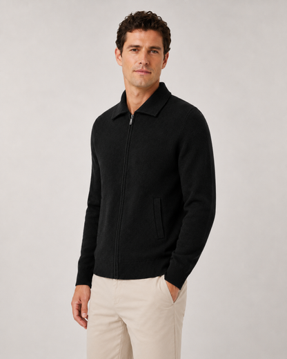 Men's Wool Sweater - Full Zip Knit Pullover