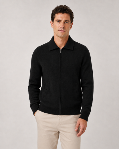 Men's Wool Sweater - Full Zip Knit Pullover
