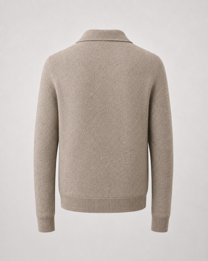 Men's Wool Sweater - Full Zip Knit Pullover