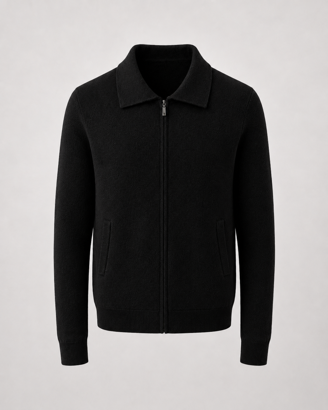 Men's Wool Sweater - Full Zip Knit Pullover