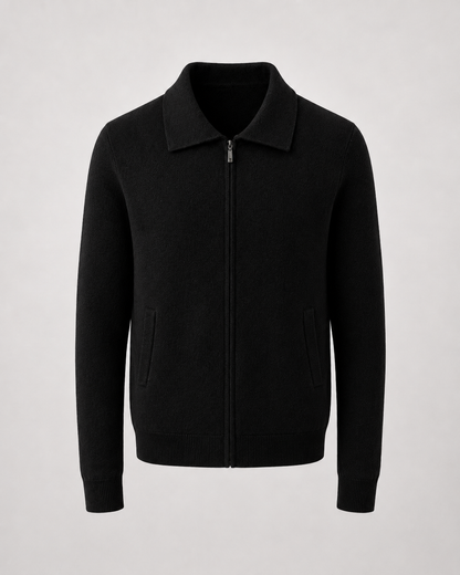 Men's Wool Sweater - Full Zip Knit Pullover