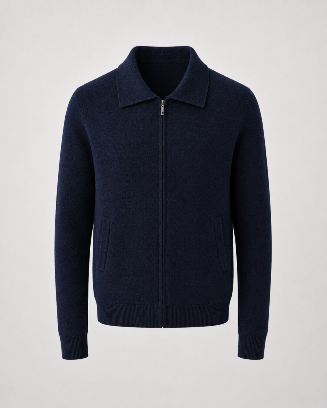 Men's Wool Sweater - Full Zip Knit Pullover