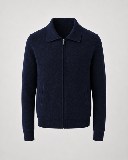 Men's Wool Sweater - Full Zip Knit Pullover