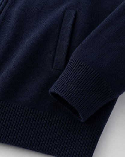 Men's Wool Sweater - Full Zip Knit Pullover
