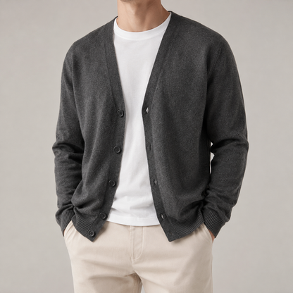Men's Knit Cardigan - Button Front Casual Sweater