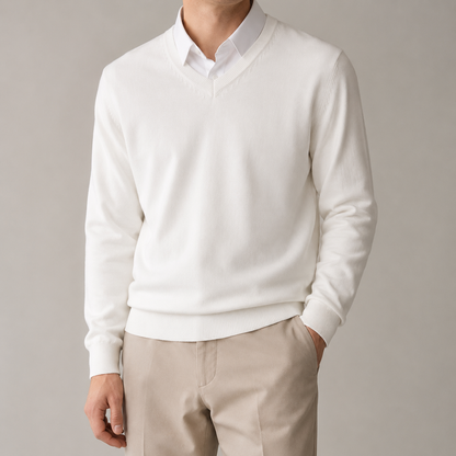 Men's V Neck Sweater - Knit Casual Pullover