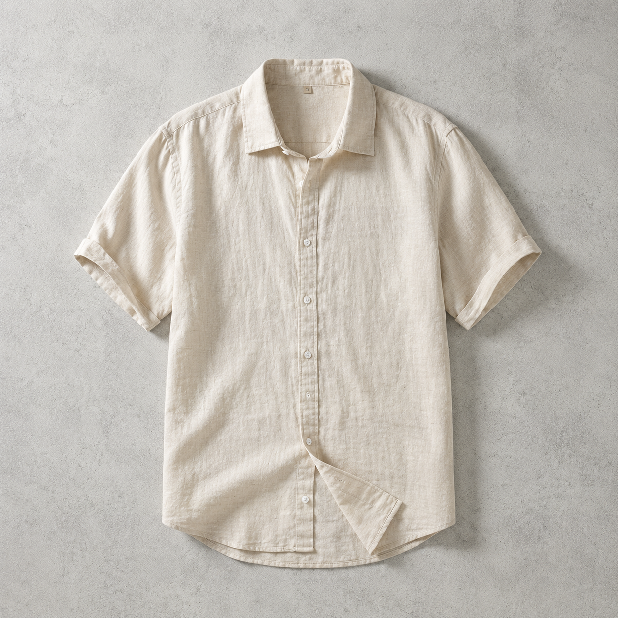 Men's Linen Shirt - Short Sleeve Casual Button Down