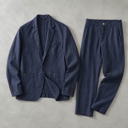 Men's Linen Suit Set - Blazer and Trousers
