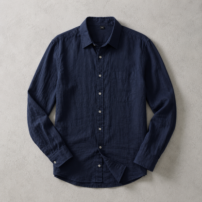 Men's Linen Shirt - Relaxed Fit Casual Summer Button Down