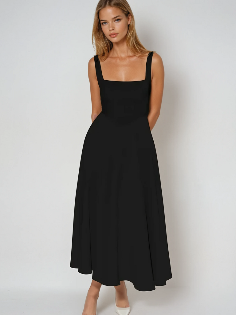 Nevaaine | Elegant Midi Dress | Wedding Guest Cocktail Dress