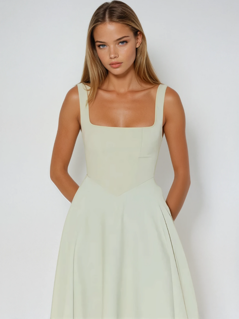 Nevaaine | Elegant Midi Dress | Wedding Guest Cocktail Dress