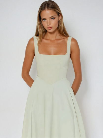 Nevaaine | Elegant Midi Dress | Wedding Guest Cocktail Dress