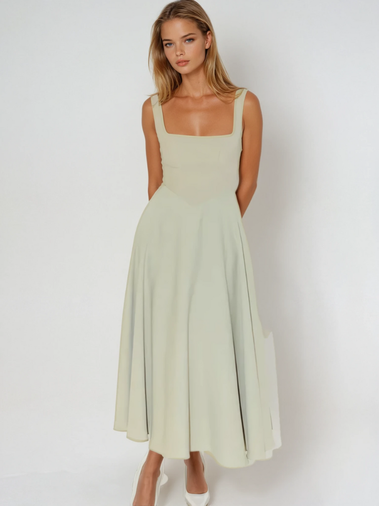 Nevaaine | Elegant Midi Dress | Wedding Guest Cocktail Dress